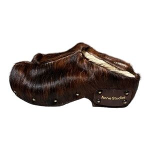 Acne Studios Studded Calf Hair Clogs